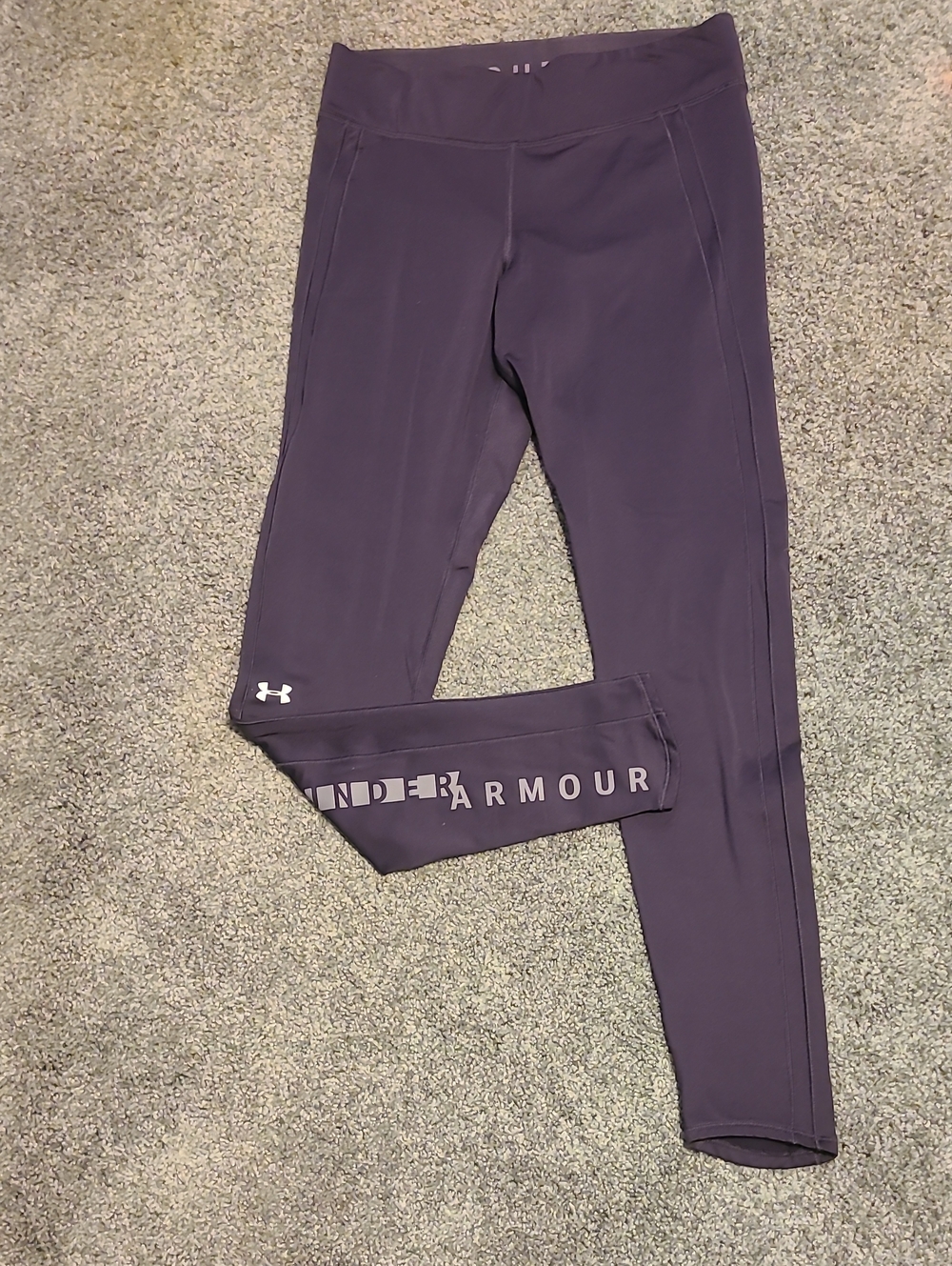 Under Armour Deep Plum Performance Leggings with Logo
